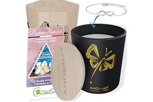 ARTGOSSE Coffret Prestige • Bougie avec Bracelet orné de Cristaux de Swarovski® • Fabrication Française • Parfum Français Monoï de Tahiti