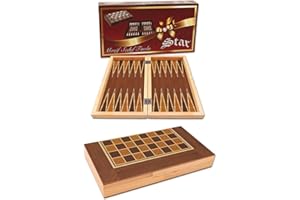 BEKAN Antik Mozaik Sedef Holz Backgammon TAVLA Dame Stein Ottoman Osmanli Tugra (Masif Walnuss / Ceviz Tavla)
