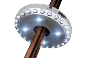 Txian Cordless 28 LED Umbrella Lights 3 Level Dimming Parasol LED Light Umbrella Pole Patio Tents Lighting Pure White Light Campsite Hanging Lamp