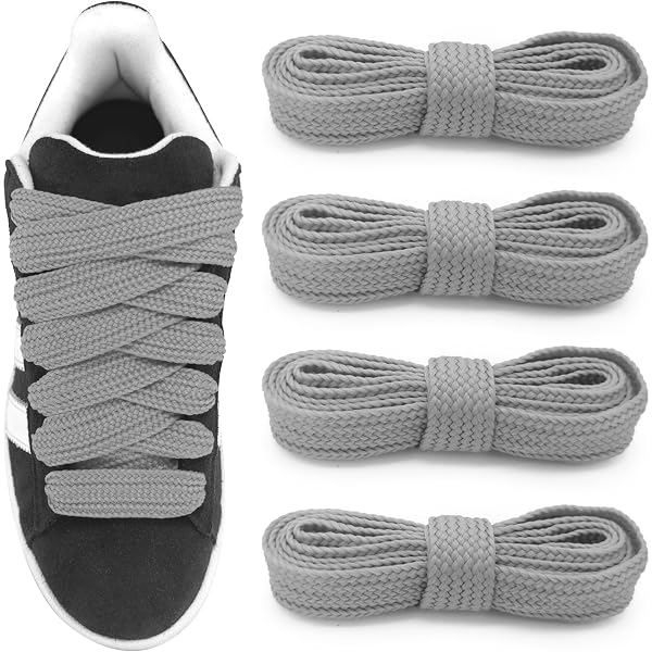 Lot De 2 Paires De Lacets Plats Blancs 2 Cm De Large - 120 Cm - Style Rétro Pour Baskets, Chaussures De Sport