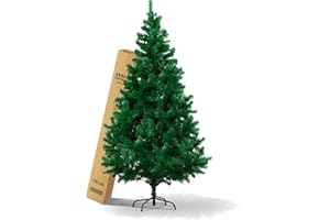 TIBBERS Árbol de Navidad Artificial, Altura de 150 cm, Estructura Desmontable, Ramas Abatibles, Soporte Metálico Plegable, TBS038
