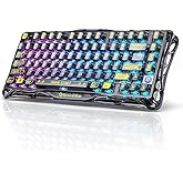 GravaStar Mercury K1 Lite Teclado mec&aacute;nico Gaming 75 % con Bluetooth 5.0/2.4G/USB-C, Teclado inal&aacute;mbrico RGB de Tres Modos, c