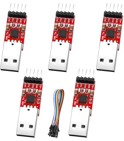 Modulo Convertitore USB A TTL 5V/3.3V Con Chip 2102 Per UART STC - Set Con Cavi Jumper