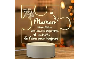 Coldbling Cadeau Fete des Meres, Idee Cadeau Maman Anniversaire Fête des Mères Noel Original Utile, Lampe Cadeaux Anniversaire pour Maman Mere Femme Personnalisé Veilleuse en Acrylique