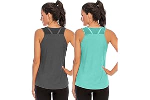 Nekosi Damen Yoga Fitness Tank Top Locker Mädchen Sportshirt Training Jogging Running Shirt Ärmelloses Mesh Zurück Sportbekleidung