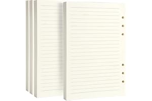 FANDAMEI Filofax,Paquete de 4 recambios de papel A5, 360 páginas, planificador de cuaderno recargable, papel rayado para organizadores de recambios en la oficina y la escuela