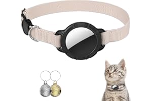 NozlaID AirTag Katzenhalsband, Dehnbares Halsband Katze mit Glocke, Katzen Tracker Halsband mit Apple Airtag Hülle, Langlebig und Passend für Kätzchen, Katzen und Welpen