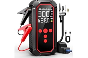 FSHYOS Jump Starter Power Pack, 12V Car Battery Booster for Up to 12L Petrol / 10L Diesel Engines, Portable Lightweight(656g) Jump Starter with Power Bank, LED Light for Cars, SUVs, Trucks,Motorcycles
