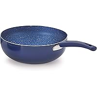 Nirlon Aluminium Non Stick Dishwasher Safe Induction Base Bling Deep Kadhai|Wok|Kadai {Color - Blue}
