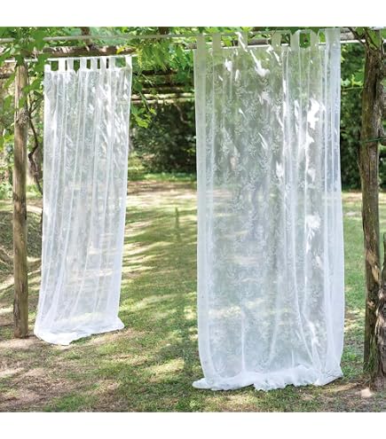 Tenda Mariclò Balnc Con Nappe E Legatura, Bicolore (tortora) 150×300 Cm, 100% Cotone – Collezione Infinity