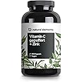 Vitamin C - 360 Kapseln - Hochdosiert mit 1000mg + 15mg Zink - Pflanzlich fermentiert & gepuffert (pH-neutral, säurefrei, mag