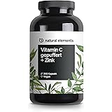 Vitamin C - 360 Kapseln - Hochdosiert mit 1000mg + 15mg Zink - Pflanzlich fermentiert & gepuffert (pH-neutral, säurefrei, mag