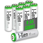 I-Gen B108 8 Adet AA 2700 mAh Şarj Edilebilir Kalem Pil 1.2V Ni-MH Şarjlı Pil