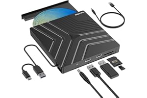 ‎ZACRO Zacro Externes DVD Laufwerk Extern USB 3.0 USB C CD Laufwerk für Laptop Desktop PC MacBook Externer DVD Brenner Win 7/8/10/11/XP/Linux/DVD/CD Brenner Tragbar Ultradünne CD RW/VCD-RW Brenner Player