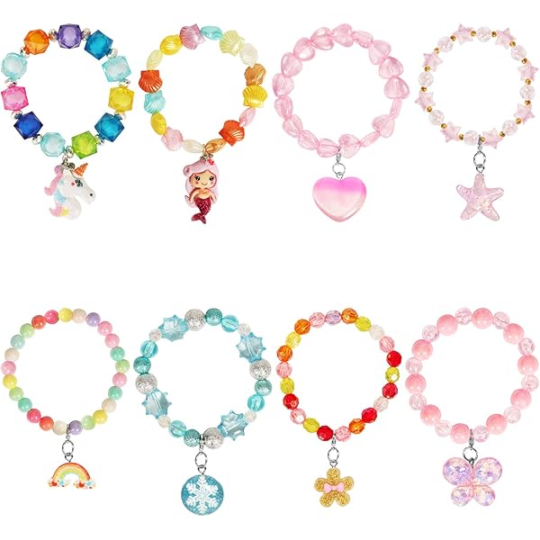 Set Gioielli Bambini - 6 Braccialetti E Collane Amicizia | In Legno Colorato, Elastico - Foto 7