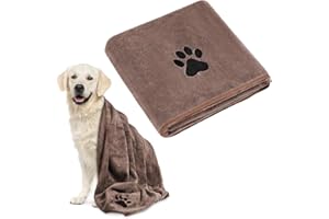 Adiwo Toallas para Mascotas,1 Pieza 70x140cm Microfibra Ultraabsorbente Perro Secado Rapido, para Baño, Paseos o Viajes Accesorios de baño para Perros(Camel)