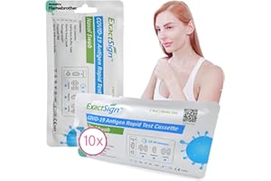 FLAMEBROTHER EXACTSIGN - 10 x Tamponi Covid 19 Rapido Nasale, Kit Rapido Tampone per l'Antigene SARS-COV-2 - Singolarmente Imbustati - 10 Test Covid