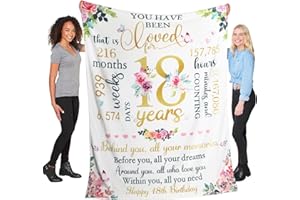 EXSIVEMY 18. Geburtstag Mädchen Blanket 150 x 200cm (60"x80"), 18 Geburtstag Mädchen, Zum 18 Geburtstag Mädchen, Geschenk 18 Geburtstag Mädchen/Jungen, Deko 18. Geburtstag Mädchen Teenager Decke