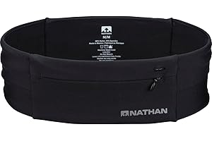 ‎NATHAN Nathan Zipster Running Belt.Bounce Free Waist Pack. Pockets with Zippers. Runners Fanny Pack. Fits All iPhones, Android, Samsung etc. for Men and Women