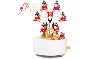 LONEEDY Carillon in legno con decorazione natalizia a forma di fiocco di neve, alce personalizzato per ragazzi e ragazze (fiocchi di neve natalizi)