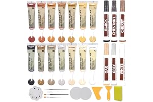 20 Färger Laminatgolv Reparation Set, Trägolv Reparation Set med 14 Färger Träfyllmedel och 6 Färger Trämarkörer, Träspackel Träreparationsset för Laminat, Trä, Hål, Repor och Sprickor i Bord