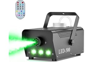 MYTUEETP Machine a Fumee 500W, Machine à Brouillard Portable 3 RGB LED, Machines à fumée avec Télécommande pour Halloween, Noël, Fête, Mariage