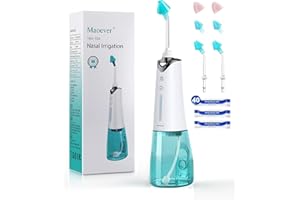 MAOEVER Sinus Cleaner Machine, Cordless Nasal Rinse Machine for Sinus Relief & Nasal Care, Electric Neti Pot with 6 Tips and 40 Salt Packs Nasal Irrigation Sinus Rinse System Kit for Adult & Kid