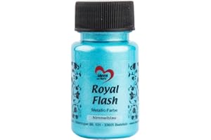 ideen mit herz Royal Flash | peinture métallique acrylique | brillance métallique, avec de fines particules de paillettes | séchage rapide | à base d'eau | 50 ml (bleu ciel)