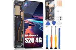 ARSSLY (EU Versione, Slot Corto) LCD Schermo per Samsung Galaxy S20 4G SM-G980 SM-G980F 6,2" LCD Display Touch Screen Digitizer Assembly Riparazione (Nero con Telaio, Non Supporto Impronte Digitali)