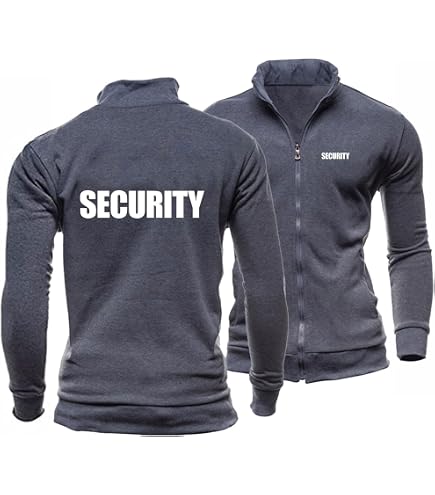 Felpe con cappuccio da uomo Giacche in pile - SECURITY Stampa Splicing Primavera con cappuccio Felpa casual Cardigan Zip intera Cappotti in cotone sandwich(Color:A3,Size:M