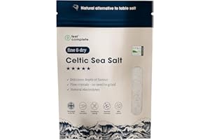Feel Complete | 800g Fine & Dry Celtic Sea Salt | No Need To Grind | Organic Approved | Essential Minerals & Electrolytes | Natural Alternative To Table Salt | Lab Tested