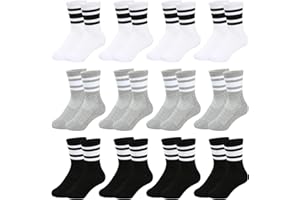 ORPAPA Socken Jungen Tennissocken Kinder Sportsocken Kindersocken Jungen Mädchen Baumwolle Kinder Socken Unisex 12 Paar 27-38