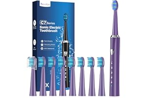 COULAX PRO Cepillos de Dientes Electricos Sónico para Adultos - Cepillo Electrico Adultos Infantil con 8 Cabezales, 5 Modos, Carga Rápida en 3 Horas y Utilizar por 120 Días, Violeta