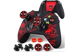 PlayRealm Silicone Skin Cover Sticker x 1 & Extender Grips x 2 for Xbox Series X/S Controller Deapool