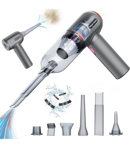 Aspirapolvere Liquido Per Auto EBUYFIRE Aspirapolvere Portatile 2in1 Senza Fili - Potente 60W Per Auto, Casa E PC Aspirapolvere Briciole Auto - 10
