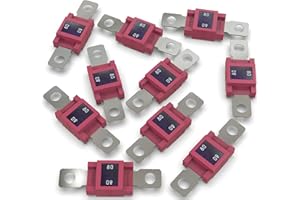 AUPROTEC Fusibile Mega a corrente elevata/blocco a vite 80-500A scelta: 80A ampere, rosso, 10 pezzi