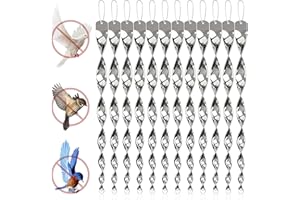 ZZRSYJ Répulsif Oiseaux, 12 Pièces 30 cm Spirale Réfléchissante, 360 Degrés Repulsif Oiseaux, Barre Effaroucheur Oiseaux pour Balconet Jardin Insectes, Anti-Pigeon Respectueux des Animaux