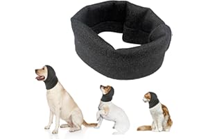Yanmucy Dog Snood Dog Ear Muffs for Dogs Hearing Protection Dog Hoodie for Dog Neck and Ear Warmer Dog Ear Muffs Noise Protection Pet Snood for Dogs and Cats Bathing Grooming Reducing Noise (Grey, M)