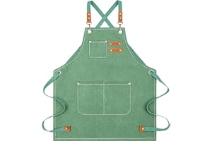 Nanxson Delantales de Lienzo para Trabajo de Hombres con Bolsillos, Delantal de Herramientas para Jardinería, Delantal de Chef de Restaurante