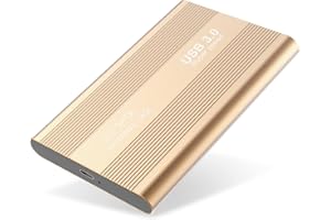 UIUIT Disque Dur Externe 2to Type C USB3.0 Disque Dur Externe pour PC, Mac, Ordinateur de Bureaup, Ordinateur Portable, Wii U, Xbox(2to, Or)