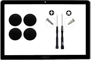 BisLinks® Front LCD Glass Screen A1278 Unibody Replacement Part Compatible with MacBook Pro 13.3 Inch 13 Inch + Bottom Rubber Feet + Tools