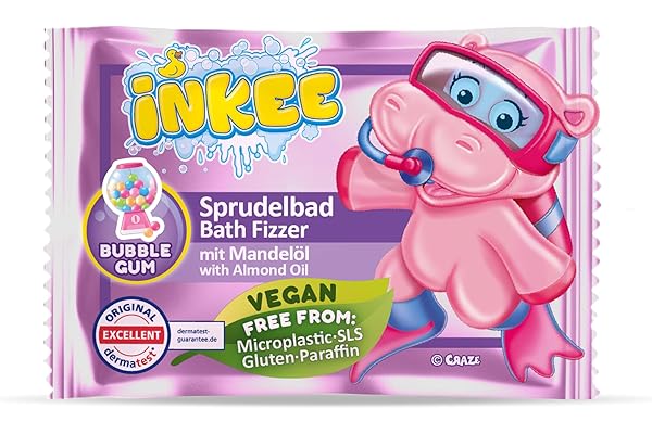 INKEE Bath Fizzer Mix - Boule de bain pétillante à l'huile d'amande douce, Bombe de bain 20g - Bain moussant enfant