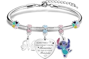 Tibond Charm Inspirational Bracelet Gifts for Sister Best Friends Daughter Girls Women, Initial Letter A-Z Silver for Birthday Christmas Graduation Party Gifts Fashion Jewellery Bangle