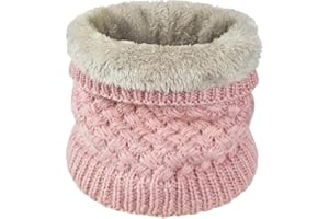 Yuson Girl Hiver Col Écharpe Chauffant Tour De Cou Tricoté Avec Doublé Polaire Chaud Cache-Col Épais Foulard Tube Écharpe Ronde Pour Femme Homme