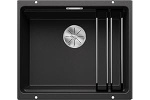 ‎BLANCO BLANCO ETAGON 500-U | Granitspüle aus SILGRANIT anthrazit | Einbauart: Unterbau | für 60 cm breite Unterschränke | Durchdachtes Systemkonzept mit vielseitig verwendbaren ETAGON-Schienen