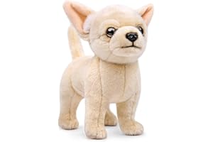 lilizzhoumax Simulation chihuahua Dog Plush Toy 26cm/10”, Realistic Stuffed Animal Wild Dog Puppy Stuffed Animals, Cute Dog Plush Toy Soft Dog Plush Home Decoration Toys, Gift for Boys and Kids