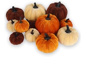 TSLBW 12 st halloween konstgjorda pumpor stor simulering sammet pumpa set halloween verklighetstrogen falsk skum minipumpor h