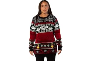 CUP OF TEES London Co. Friends Central Perk Red & Green Knitted Christmas Jumper