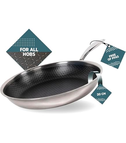 Sobczyk Pan | Hybride kookpan 28 cm | pannenset inductie | kookpannenset deksel in het pakket inbegrepen | anti-aanbaklaag | 3-laags stalen kookpot