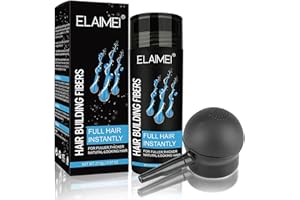 ZODENIS Fibras Capilares Con Aplicador De Spray, Naturales FormacióN Del Cabello Fibra, Polvo Corrector Para El Cabello Para Hombres Y Mujeres, Manchas Calvas Y Adelgazamiento Del Cabello (Negro)